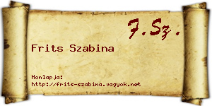 Frits Szabina névjegykártya